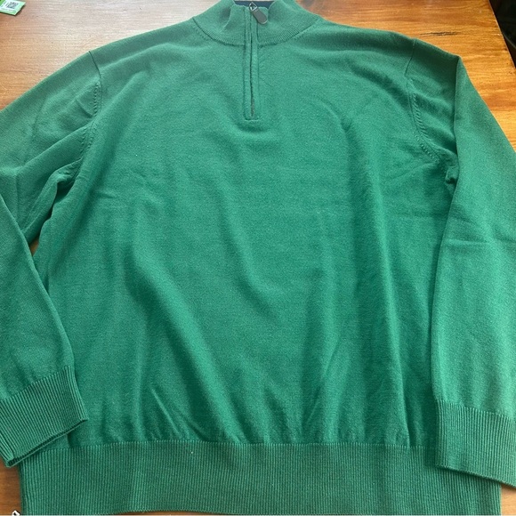 Belford Men 100% Extrafine Merino Wool. Size L Green Quarter zip St Patrick’s - Picture 8 of 10